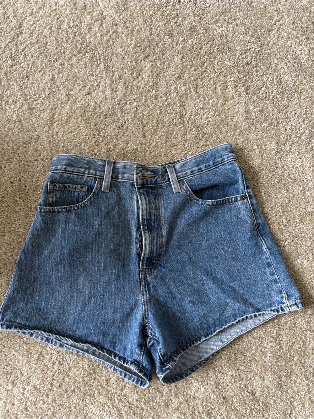 Levi's Women's Blue High-Rise Denim Shorts